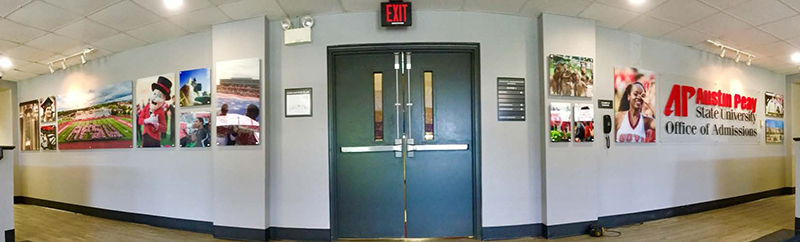 Austin Peay State University hallway signs